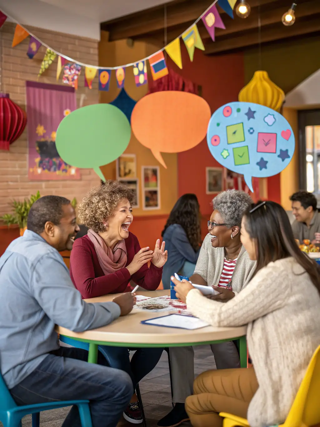 An image of a group of people participating in a workshop focused on civic engagement and historical awareness, with facilitators guiding the discussion.